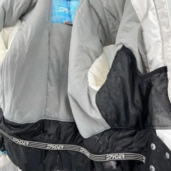 Spyder Womans sky hooded jacket kids boys girls size 20 white and blue - Picture 10 of 16